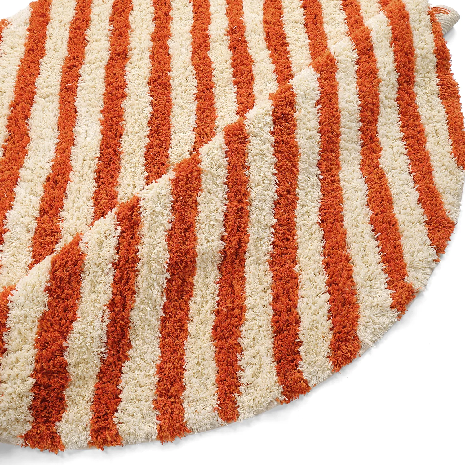 Okrągły dywan - Thira Stripe Cotton Shaggy (jasnożółty/jasnopomarańczowy)
