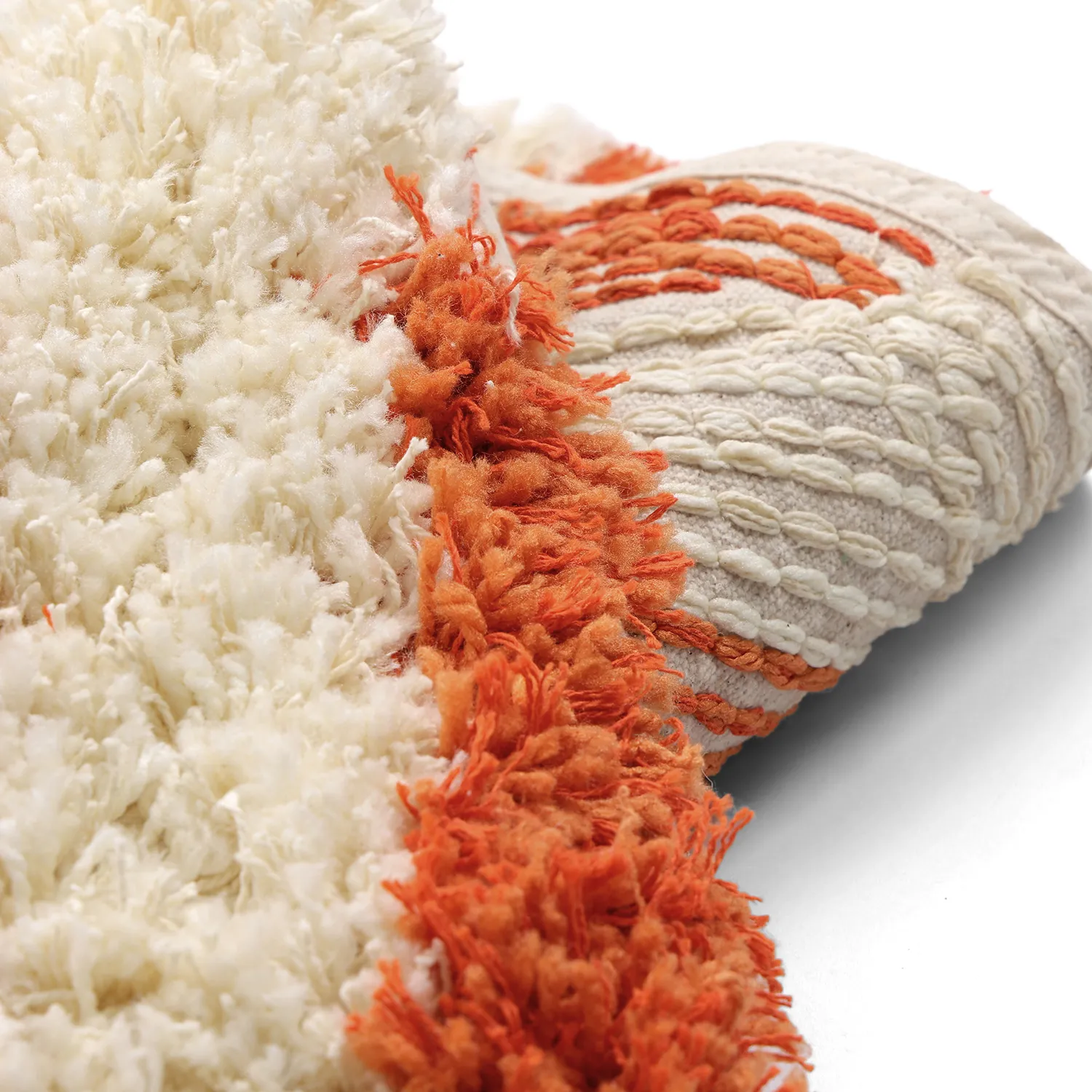 Okrągły dywan - Thira Stripe Cotton Shaggy (jasnożółty/jasnopomarańczowy)