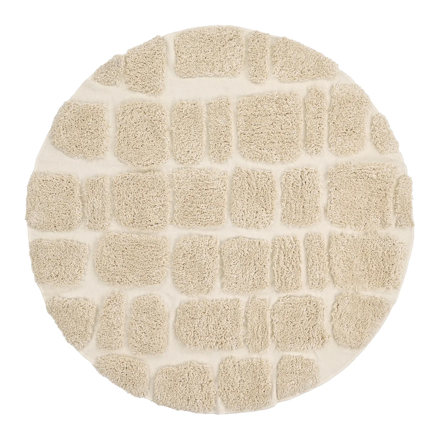 Okrągły dywan - Otranto Natural Cotton Shaggy (białawy)