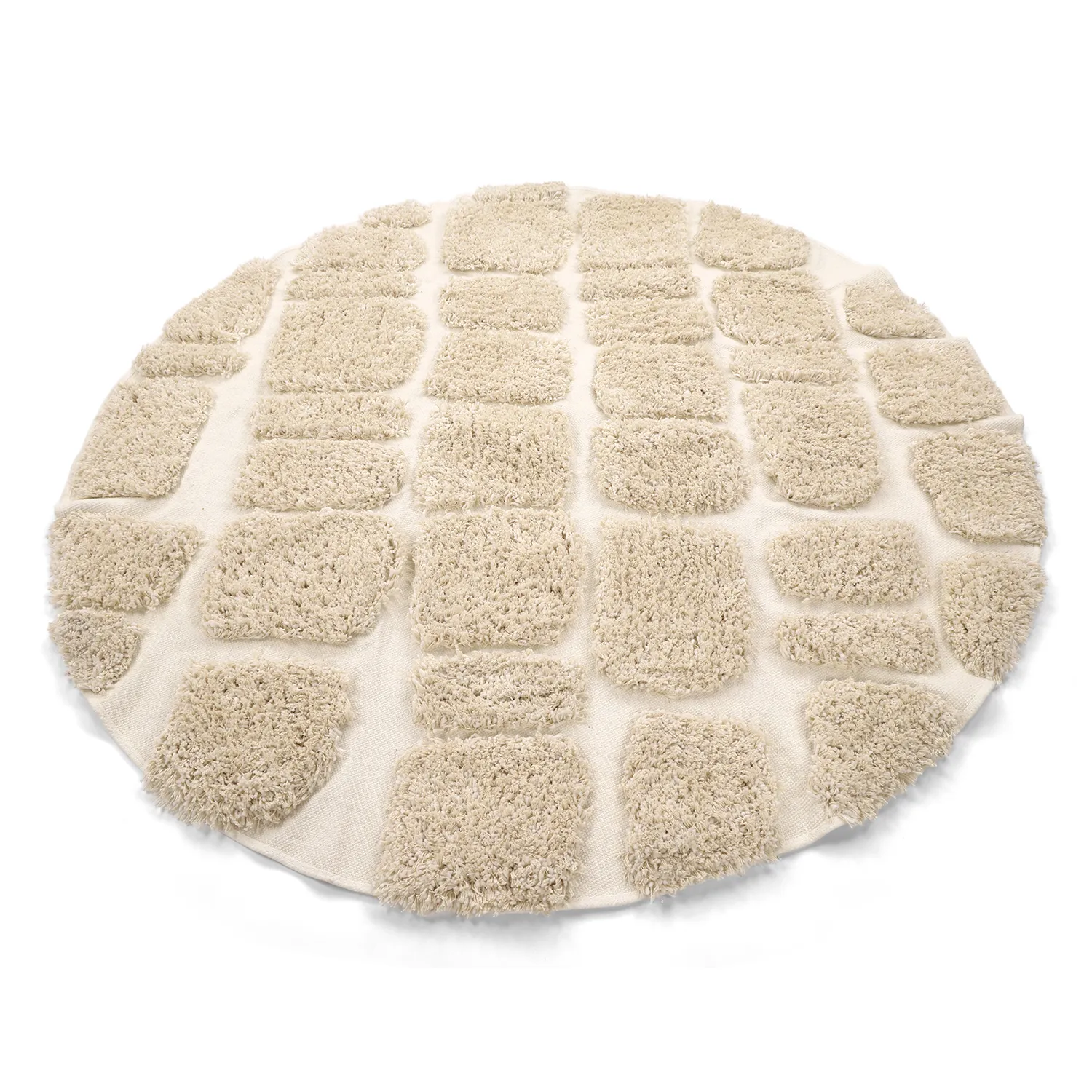 Okrągły dywan - Otranto Natural Cotton Shaggy (białawy)