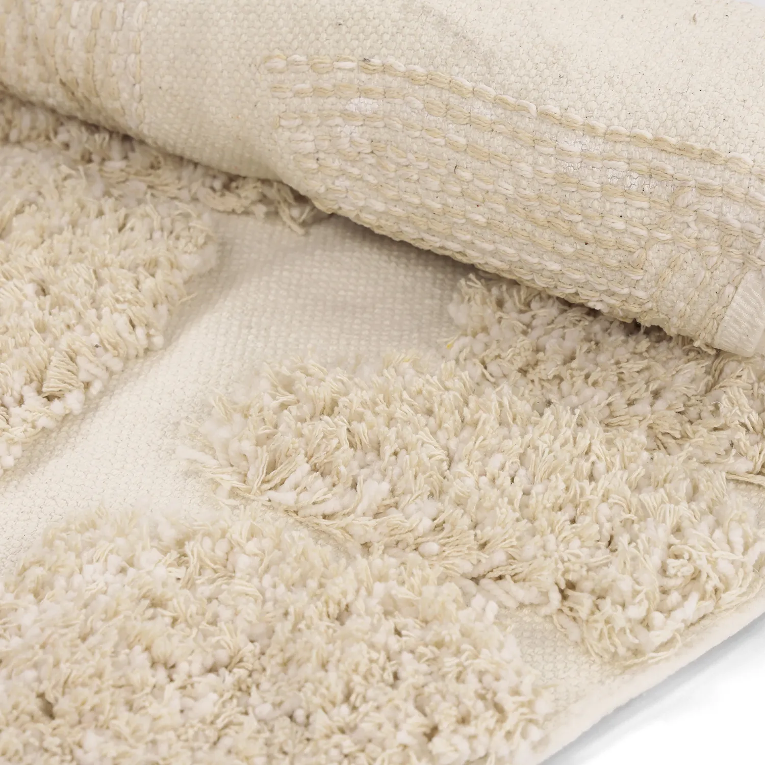 Okrągły dywan - Otranto Natural Cotton Shaggy (białawy)