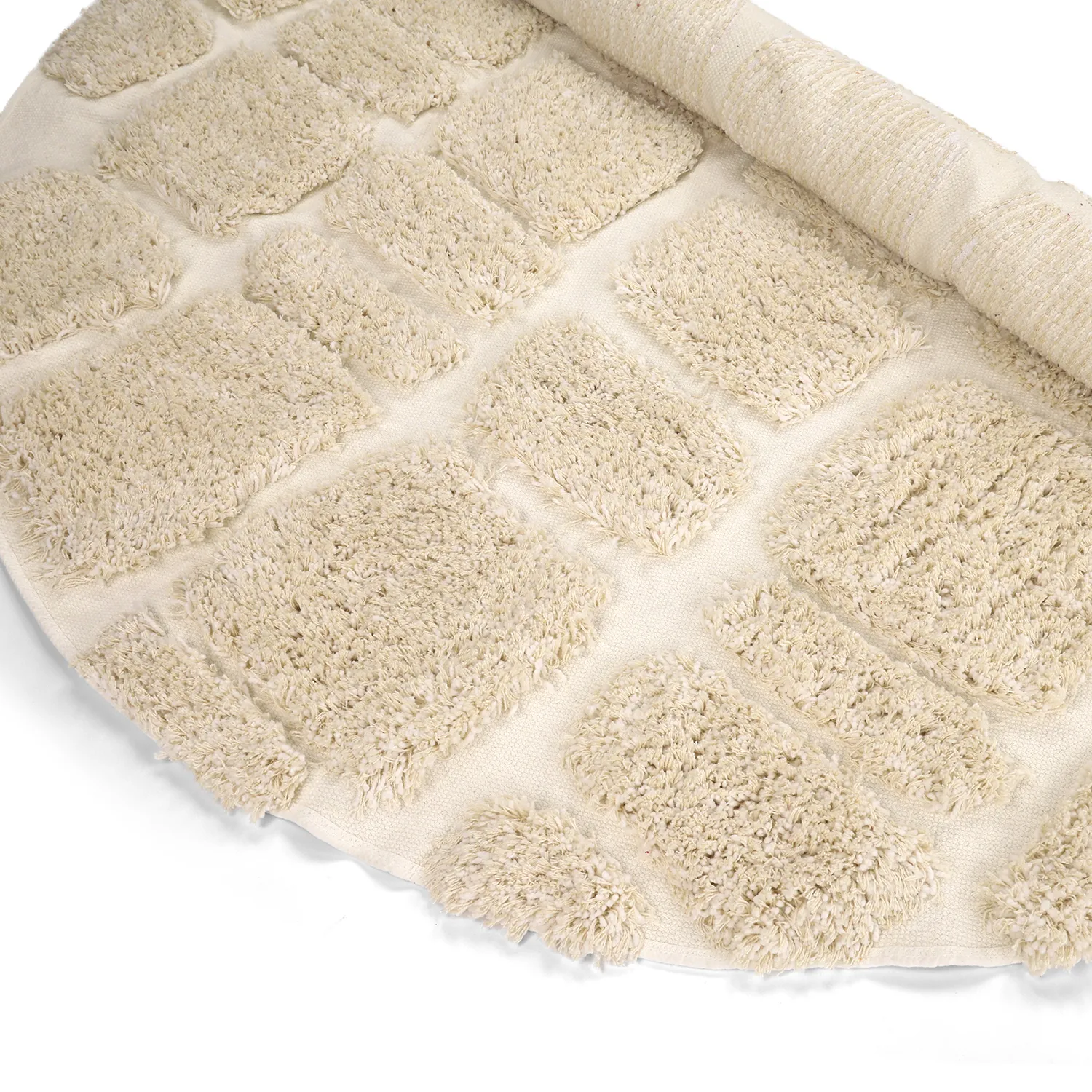 Okrągły dywan - Otranto Natural Cotton Shaggy (białawy)