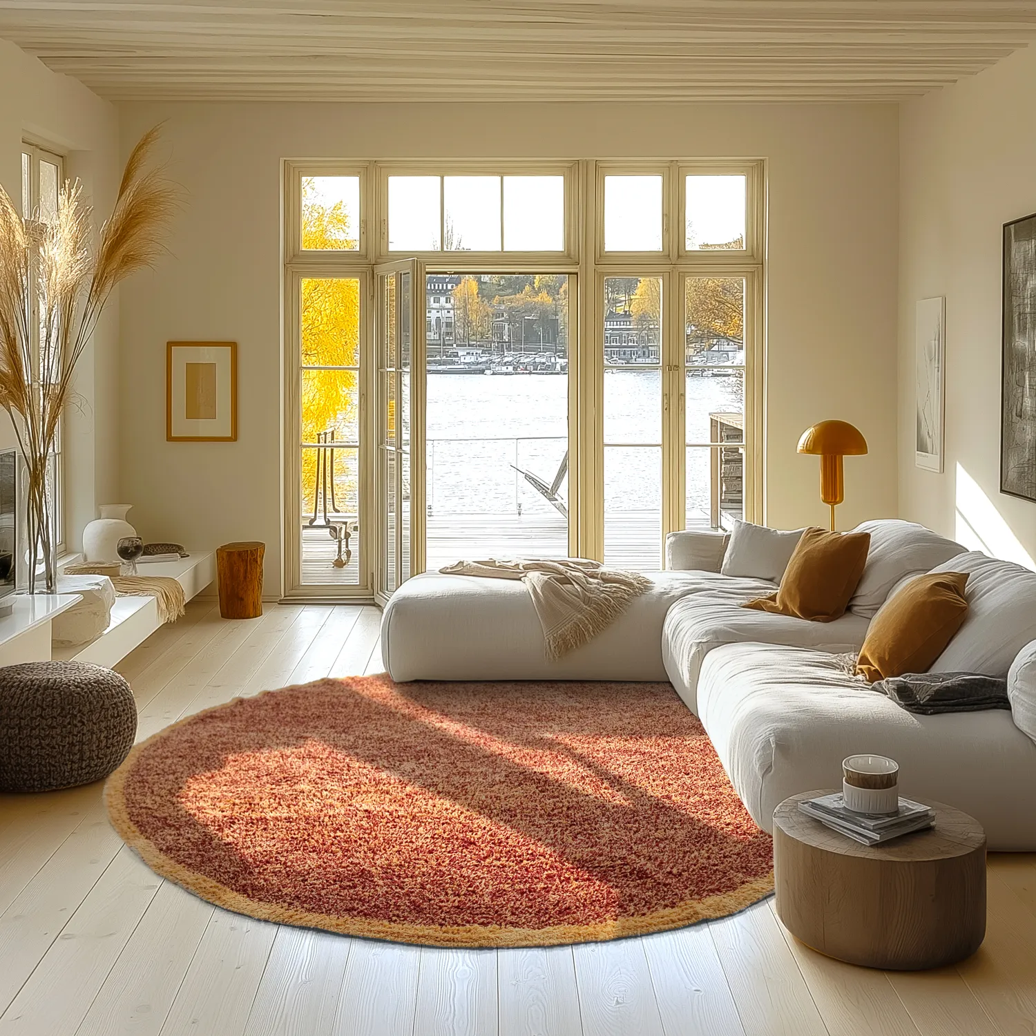 Okrągły dywan - Celina Natural Cotton Shaggy (czerwony)