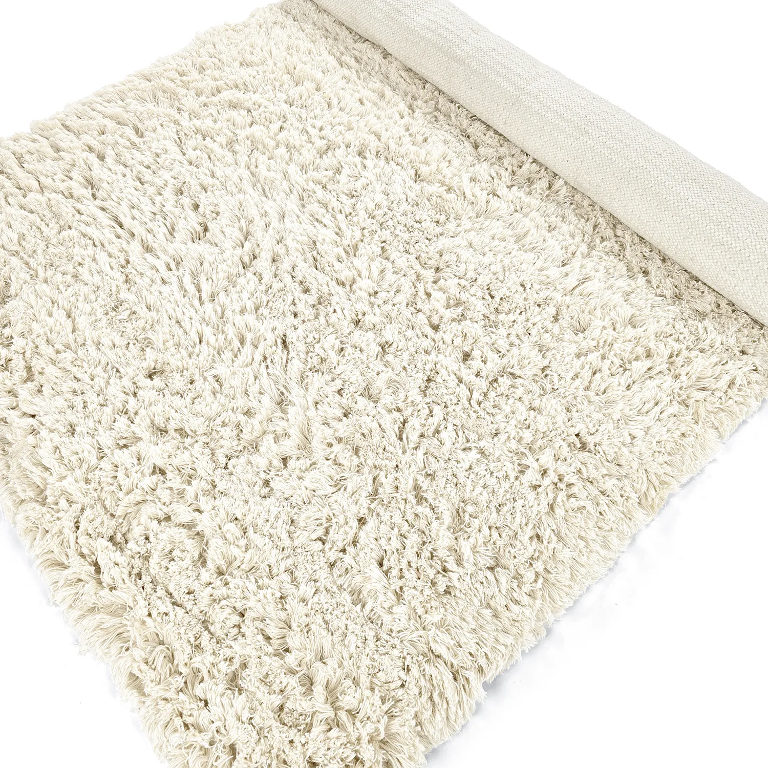 Dywany shaggy - Fassale Hand Woven Wool Shaggy (biały)