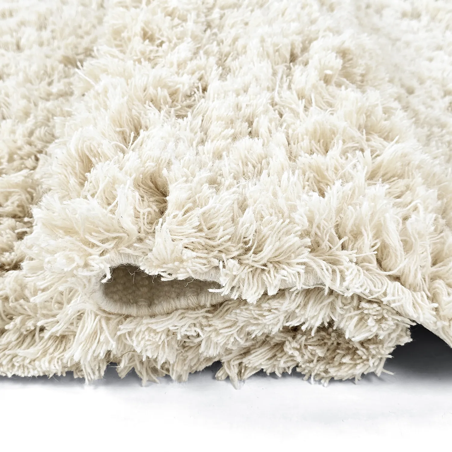 Okrągły dywan - Fassale Hand Woven Wool Shaggy (biały)