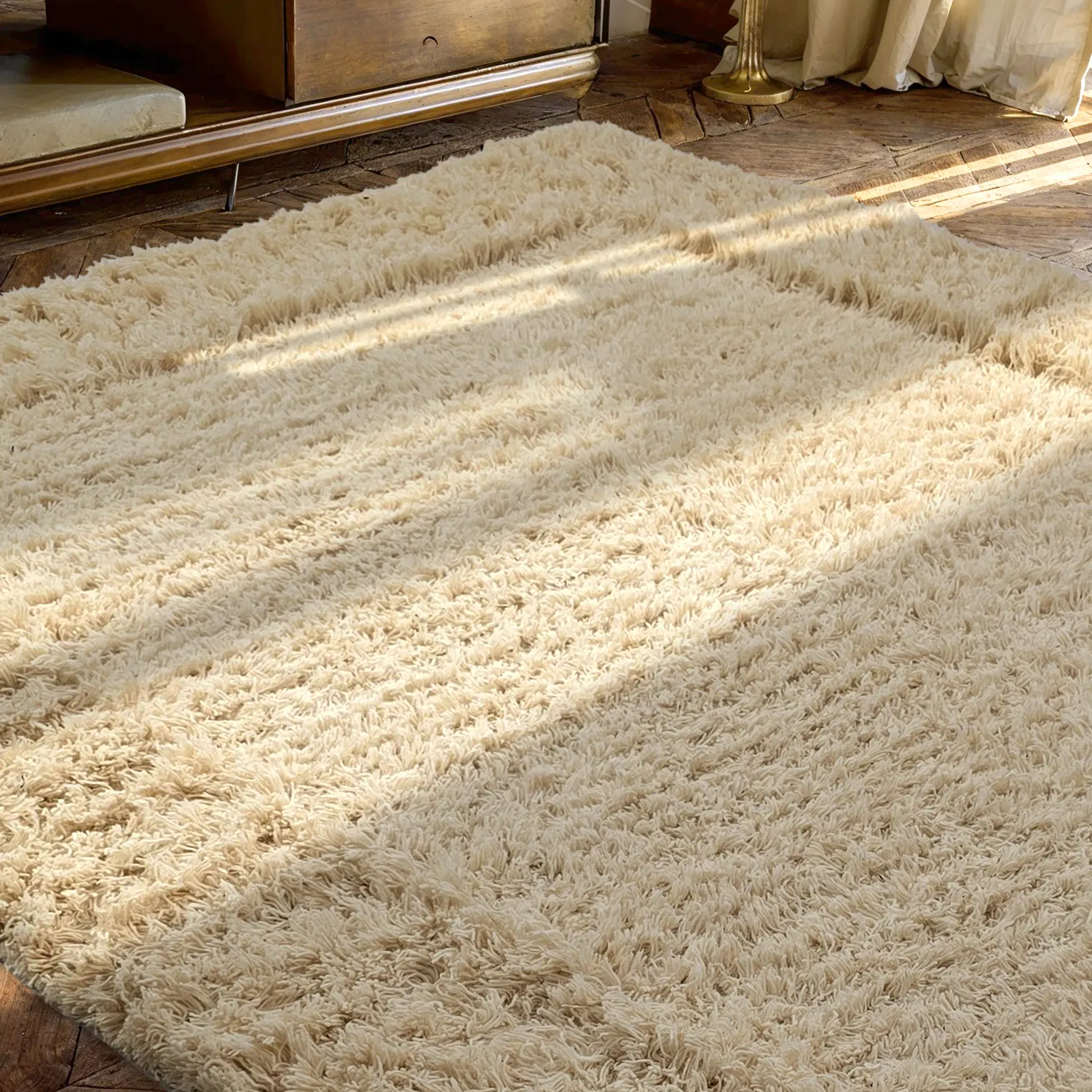 Dywany shaggy - Melilla Hand Woven Wool Shaggy (natura)