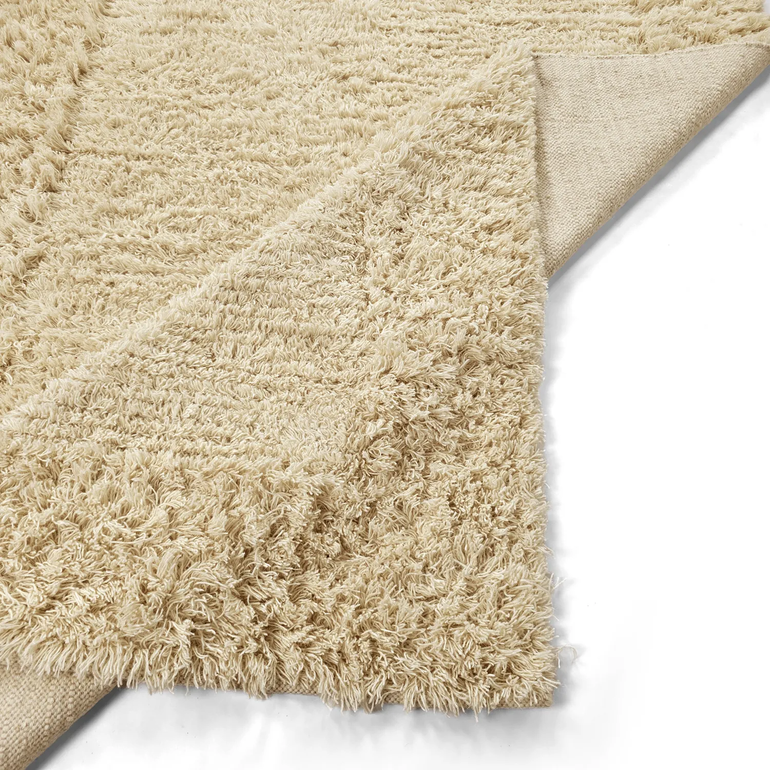 Dywany shaggy - Melilla Hand Woven Wool Shaggy (natura)
