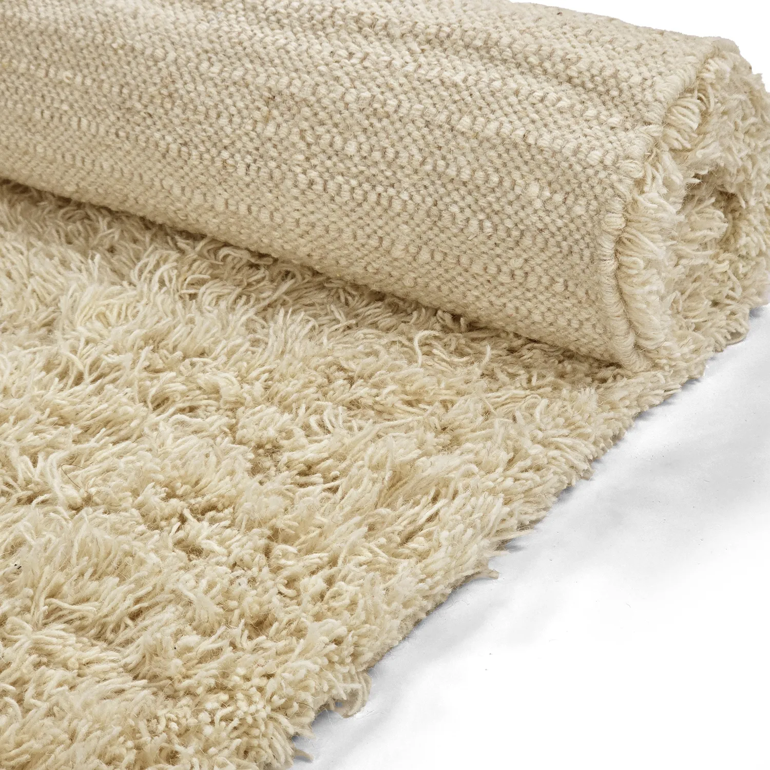 Dywany shaggy - Melilla Hand Woven Wool Shaggy (natura)