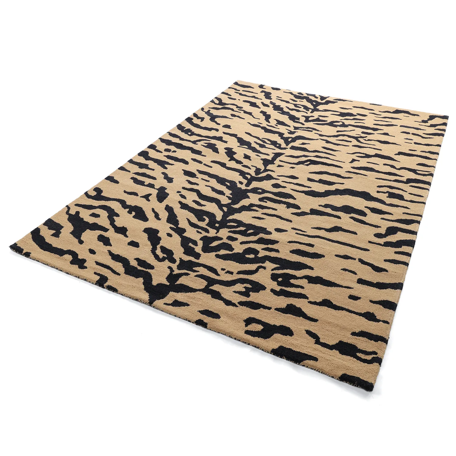 Dywany shaggy - Zebra Tufted Wool Premium (beżowy/czarny)