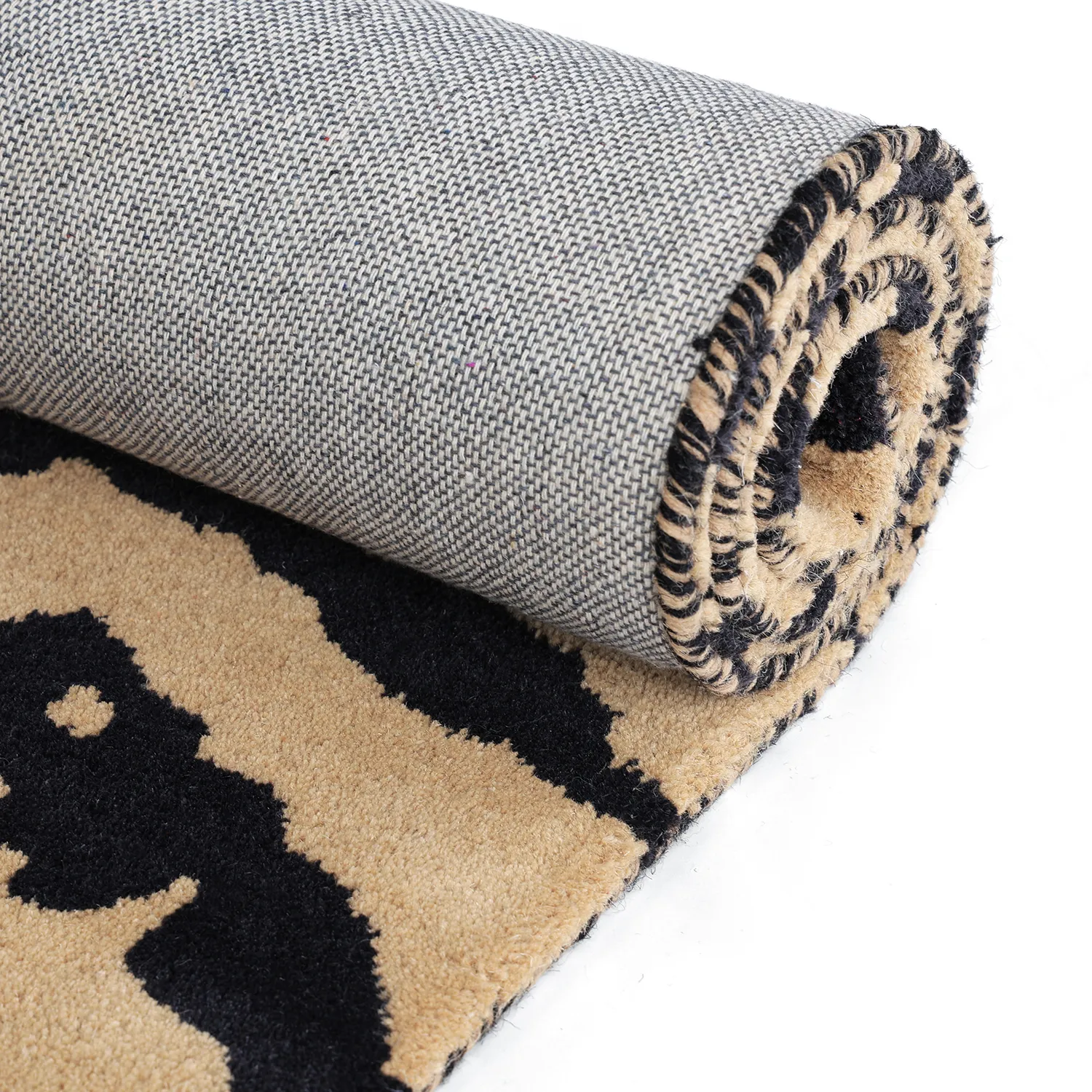 Dywany shaggy - Zebra Tufted Wool Premium (beżowy/czarny)