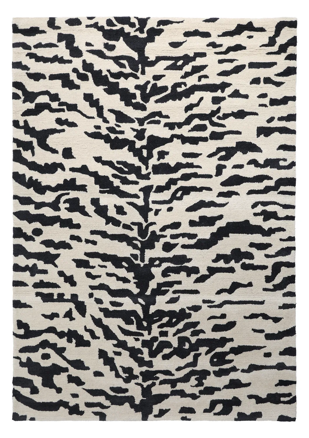 Dywany shaggy - Zebra Tufted Wool Premium (biały/czarny)