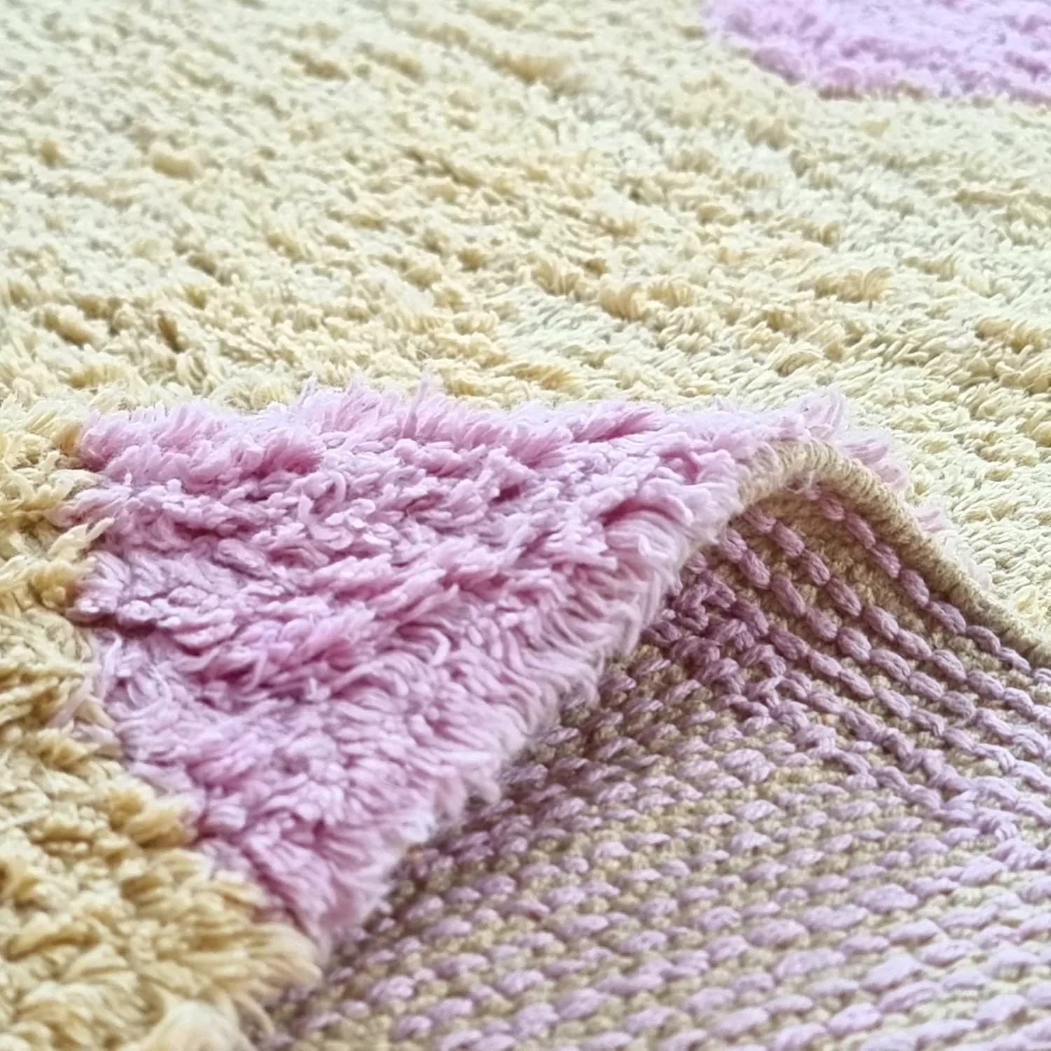 Dywany shaggy - Amira Natural Cotton Shaggy (beżowy/fioletowy)