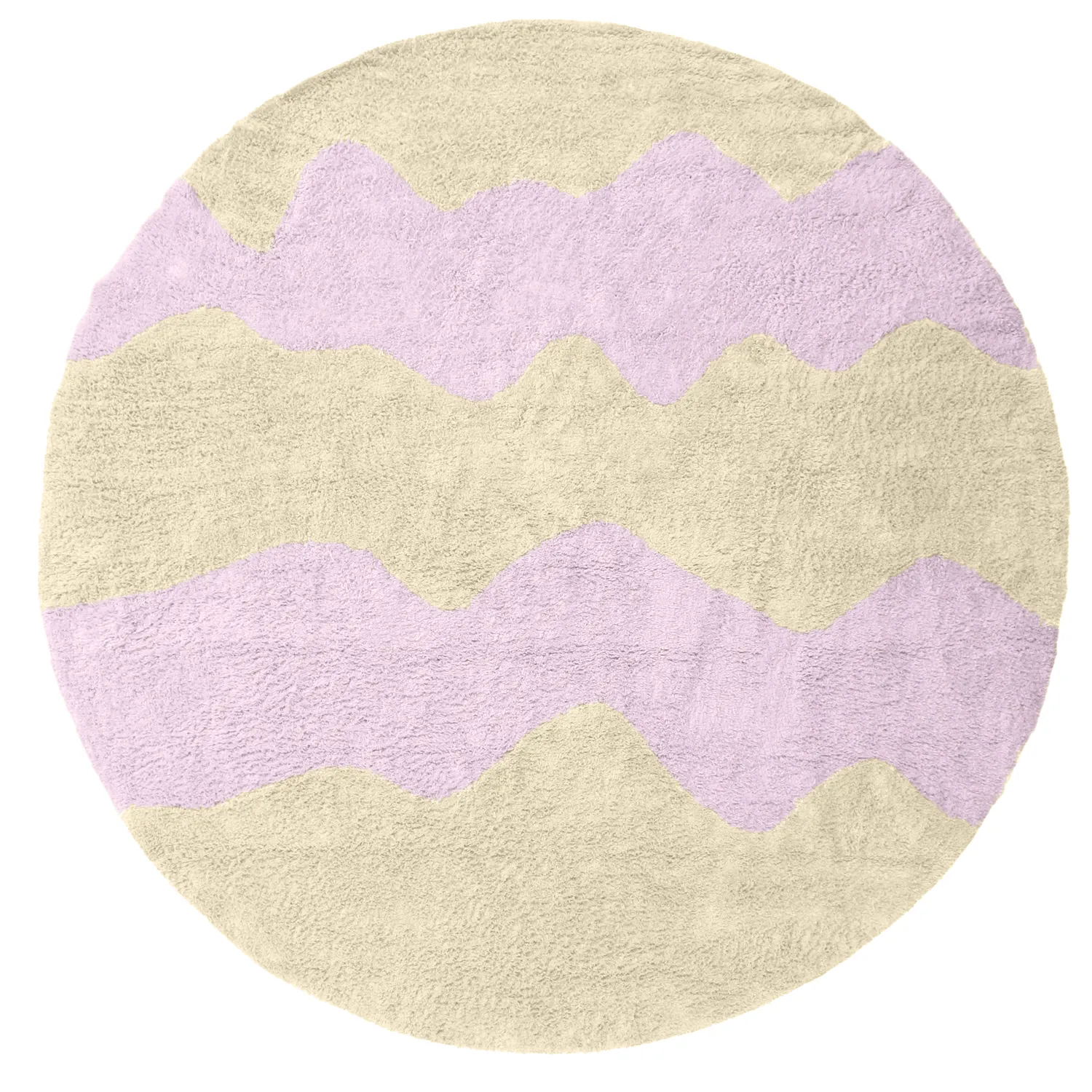 Okrągły dywan - Amira Natural Cotton Shaggy (beżowy/fioletowy)