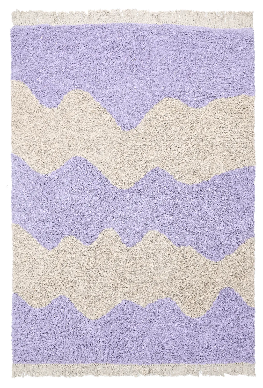 Dywany shaggy - Amira Natural Cotton Shaggy (fioletowy/beżowy)