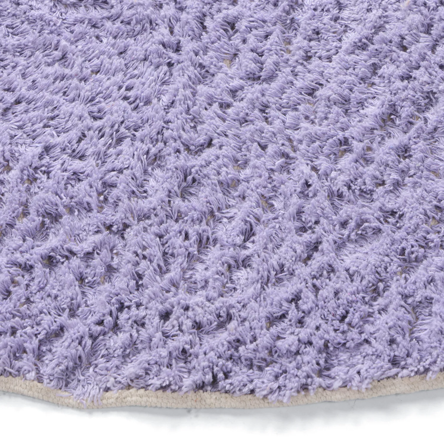 Okrągły dywan - Amira Natural Cotton Shaggy (fioletowy/beżowy)