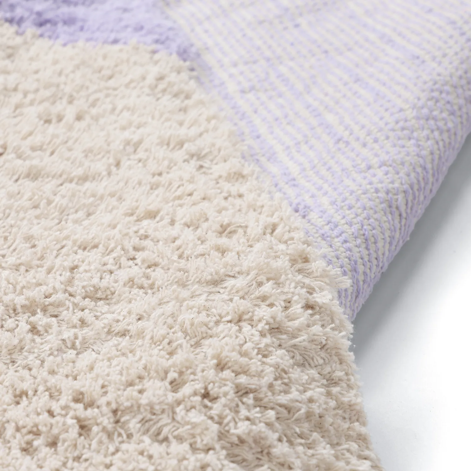 Dywany shaggy - Amira Natural Cotton Shaggy (fioletowy/beżowy)