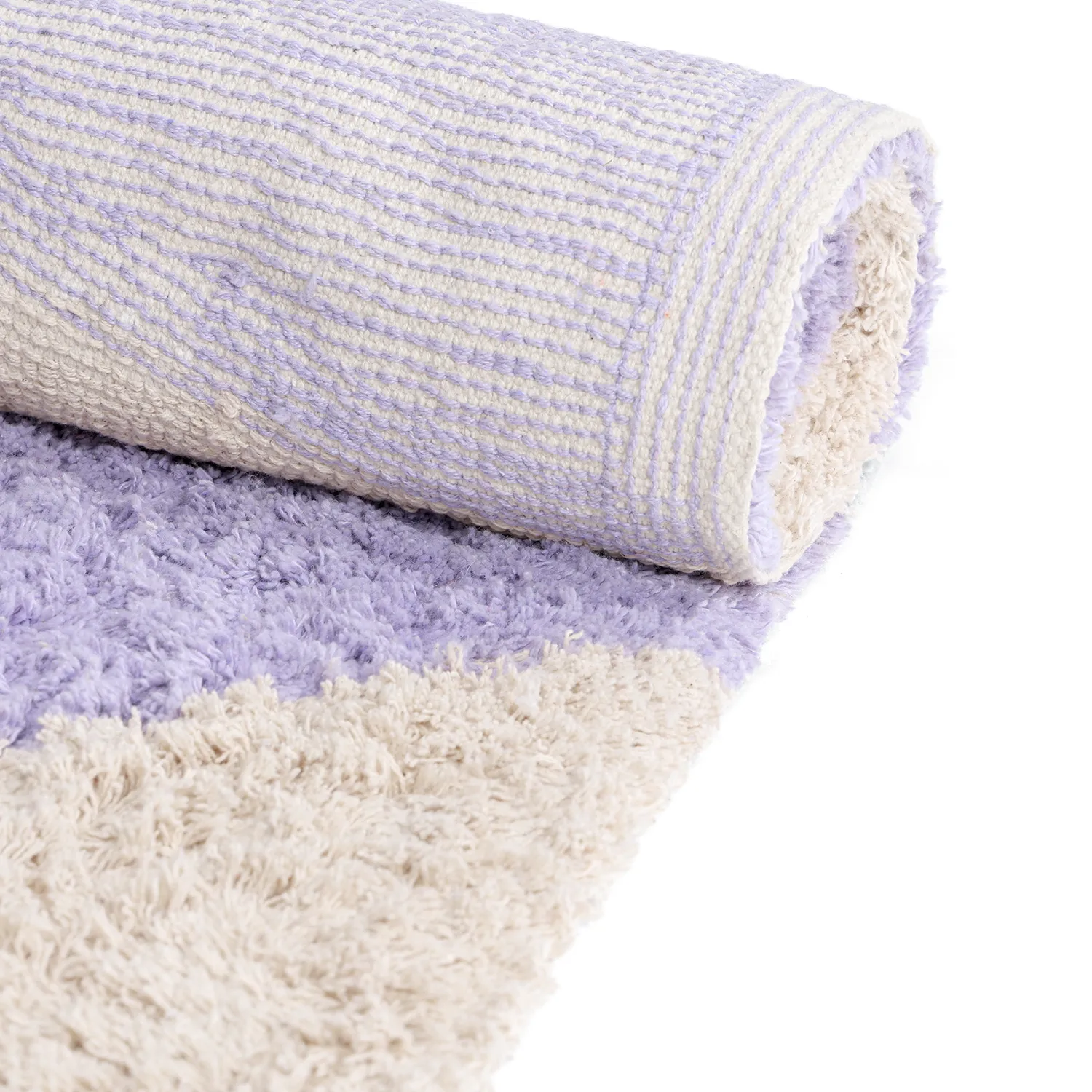 Dywany shaggy - Amira Natural Cotton Shaggy (fioletowy/beżowy)