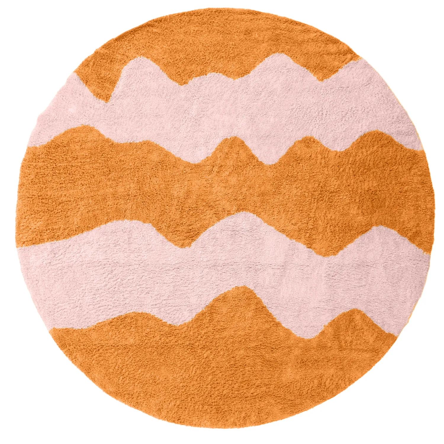 Okrągły dywan - Amira Natural Cotton Shaggy (pomarańczowy/różowy)