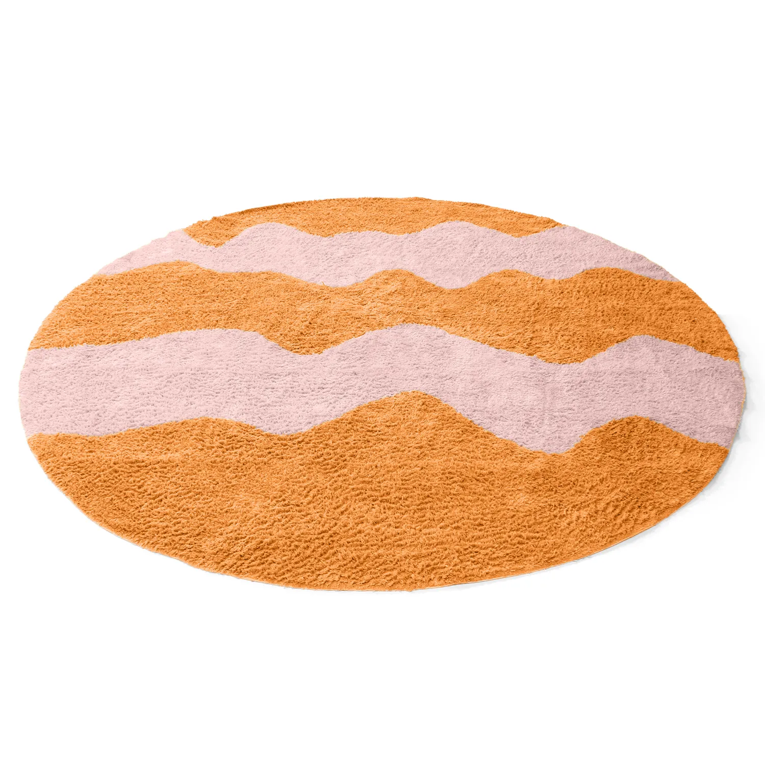 Okrągły dywan - Amira Natural Cotton Shaggy (pomarańczowy/różowy)