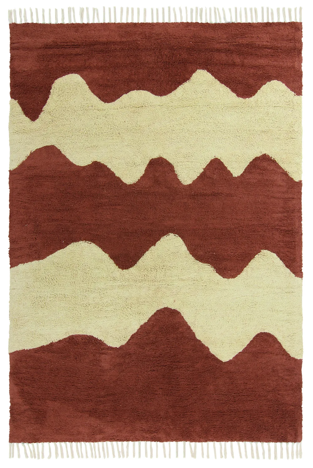 Dywany shaggy - Amira Natural Cotton Shaggy (czerwony/beżowy)
