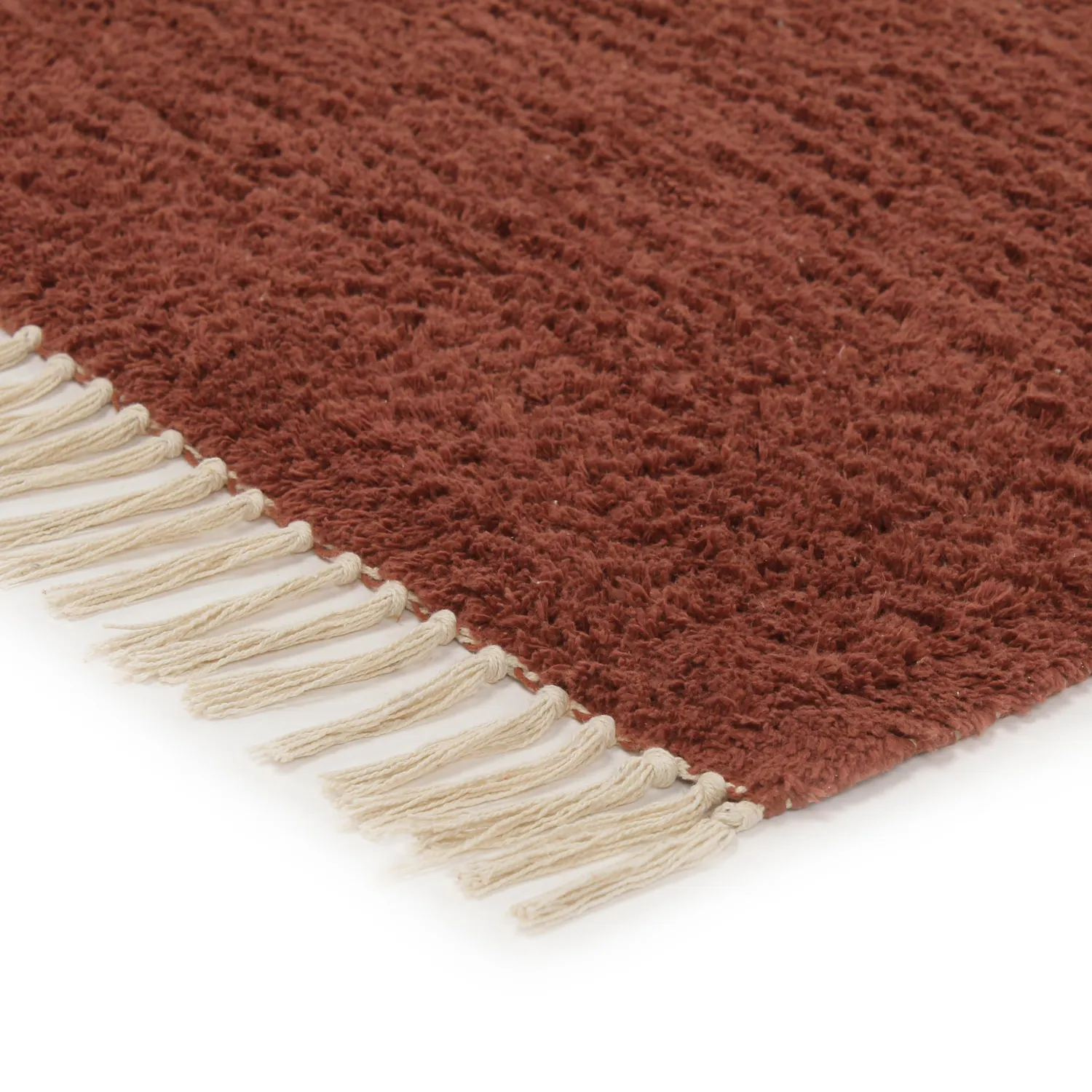 Dywany shaggy - Amira Natural Cotton Shaggy (czerwony/beżowy)