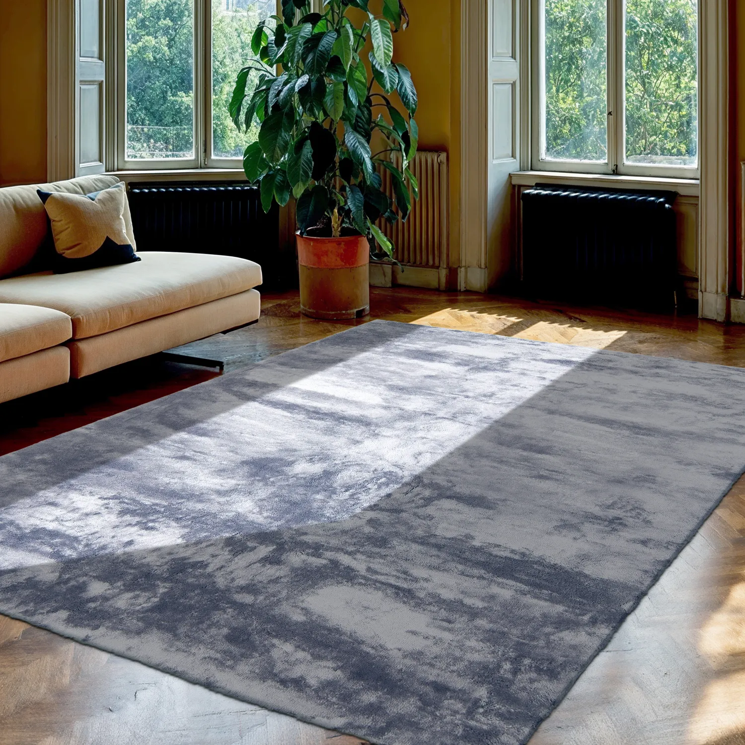 Dywany shaggy - Aranga Super Soft Fur (stalowy niebieski)