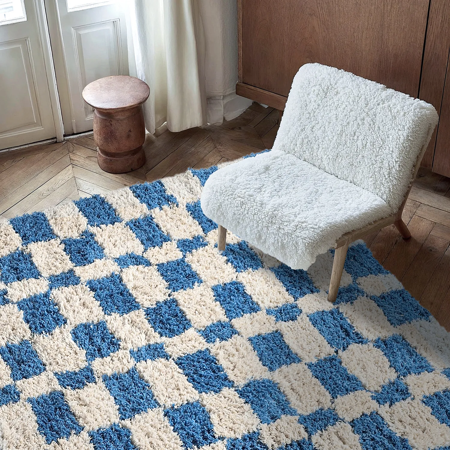 Dywany shaggy - Atrani Natural Cotton Shaggy (niebieski)