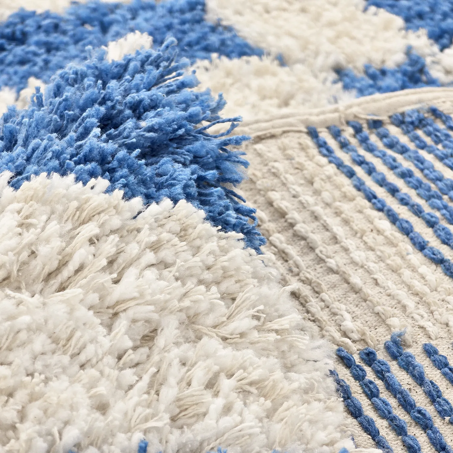 Dywany shaggy - Atrani Natural Cotton Shaggy (niebieski)