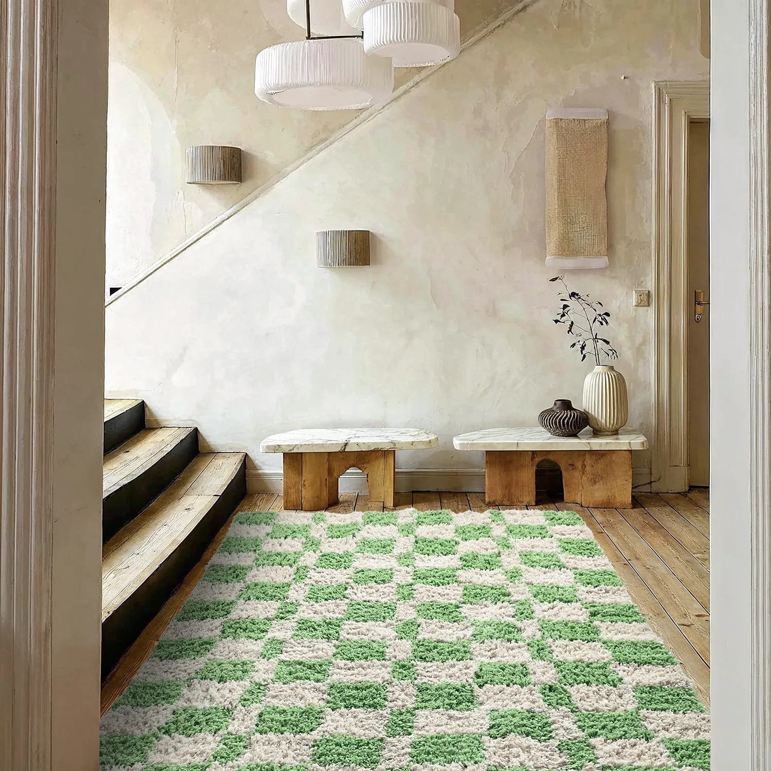 Dywany shaggy - Atrani Natural Cotton Shaggy (zielony)