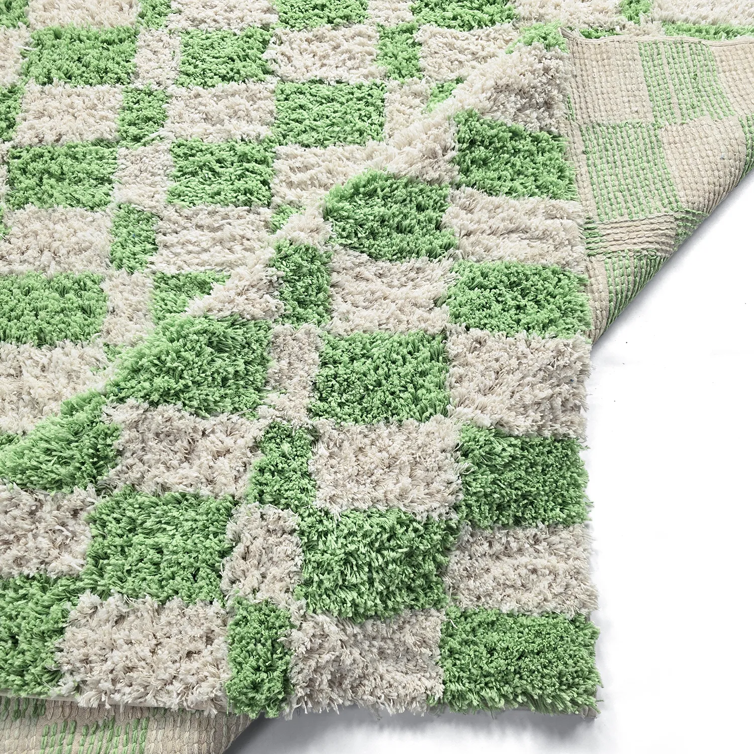 Dywany shaggy - Atrani Natural Cotton Shaggy (zielony)