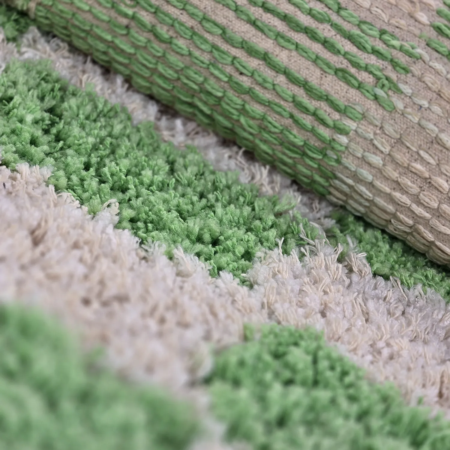 Dywany shaggy - Atrani Natural Cotton Shaggy (zielony)
