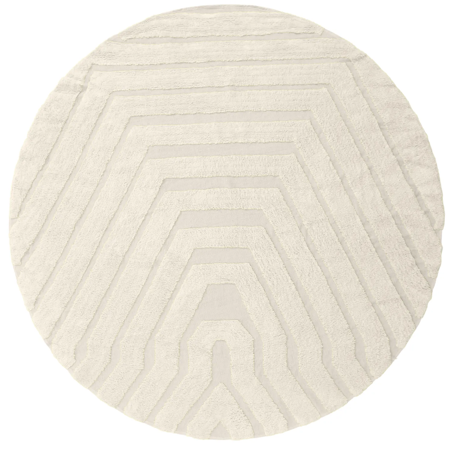 Okrągły dywan - Callista Natural Cotton Shaggy (beżowy)