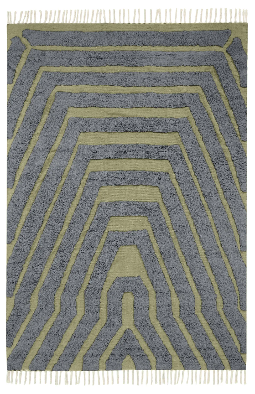 Dywany shaggy - Callista Natural Cotton Shaggy (czarny/zielony)
