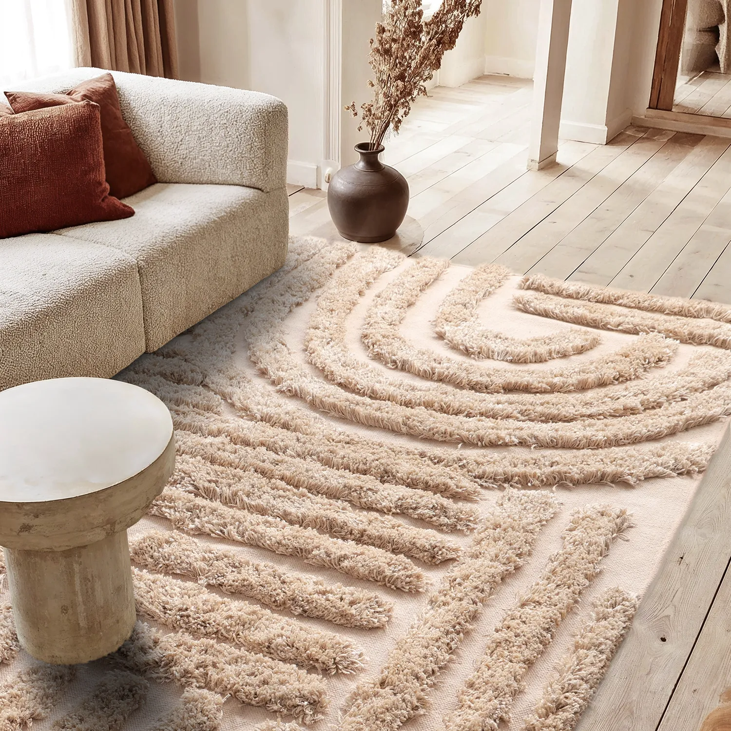 Dywany shaggy - Cazorla Natural Cotton Shaggy (beżowy)