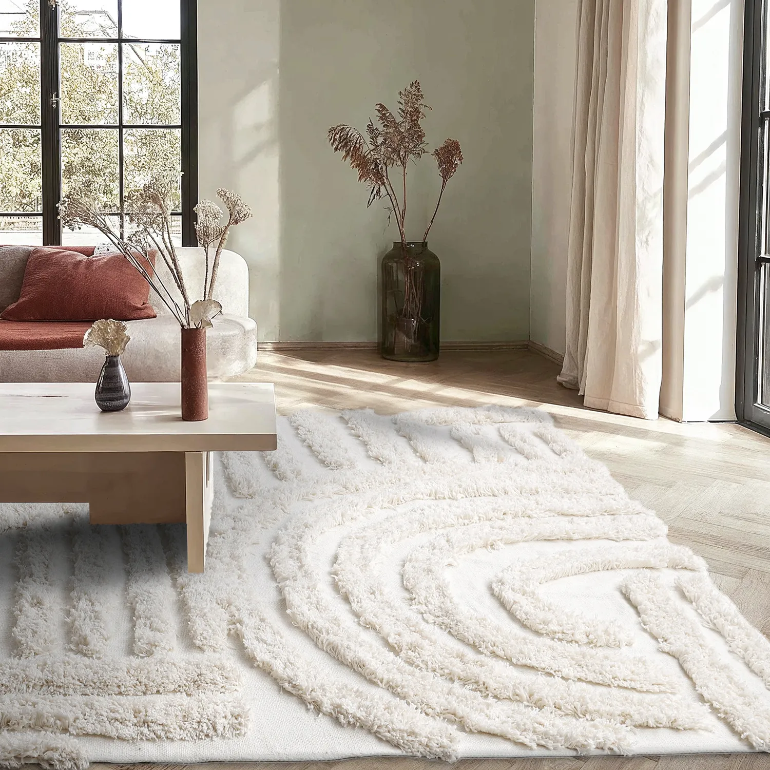 Dywany shaggy - Cazorla Natural Cotton Shaggy (białawy)