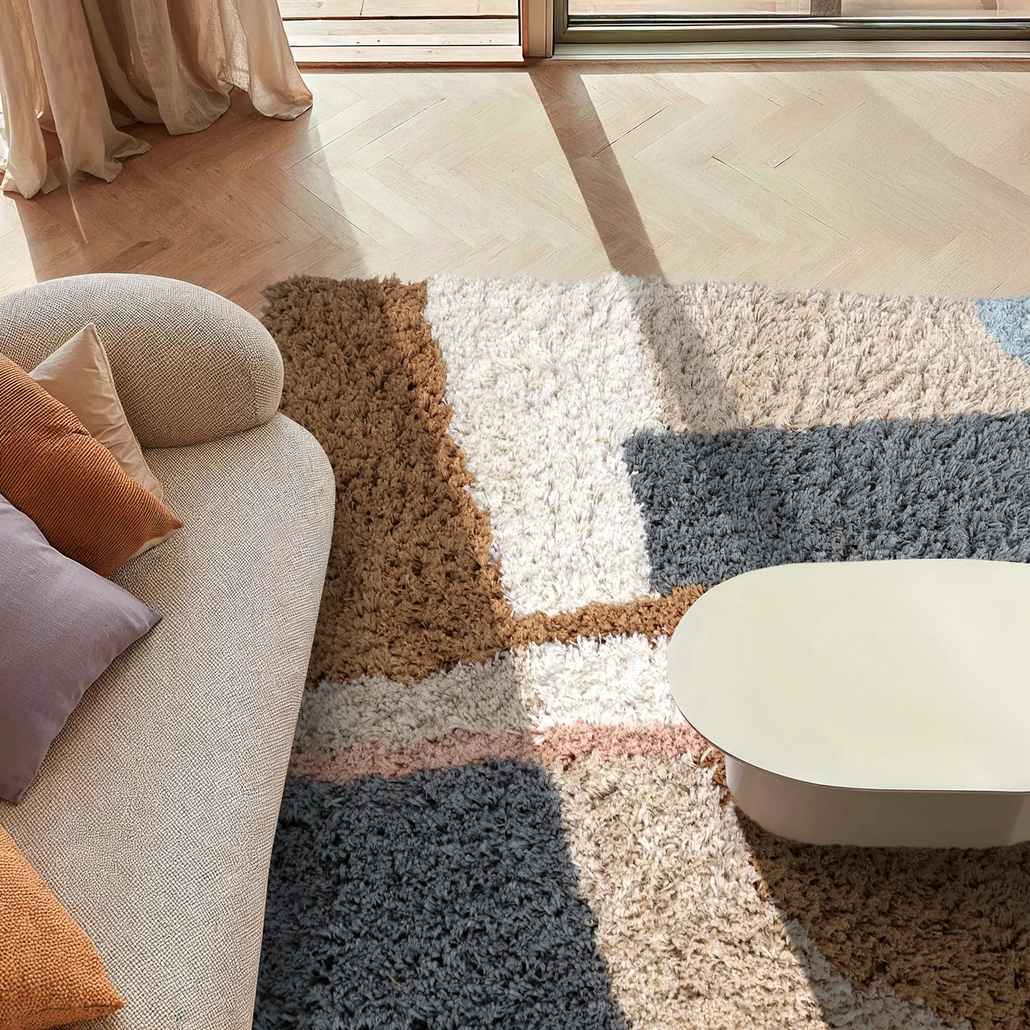 Dywany shaggy - Cefalu Natural Cotton Shaggy (wielokolorowy)