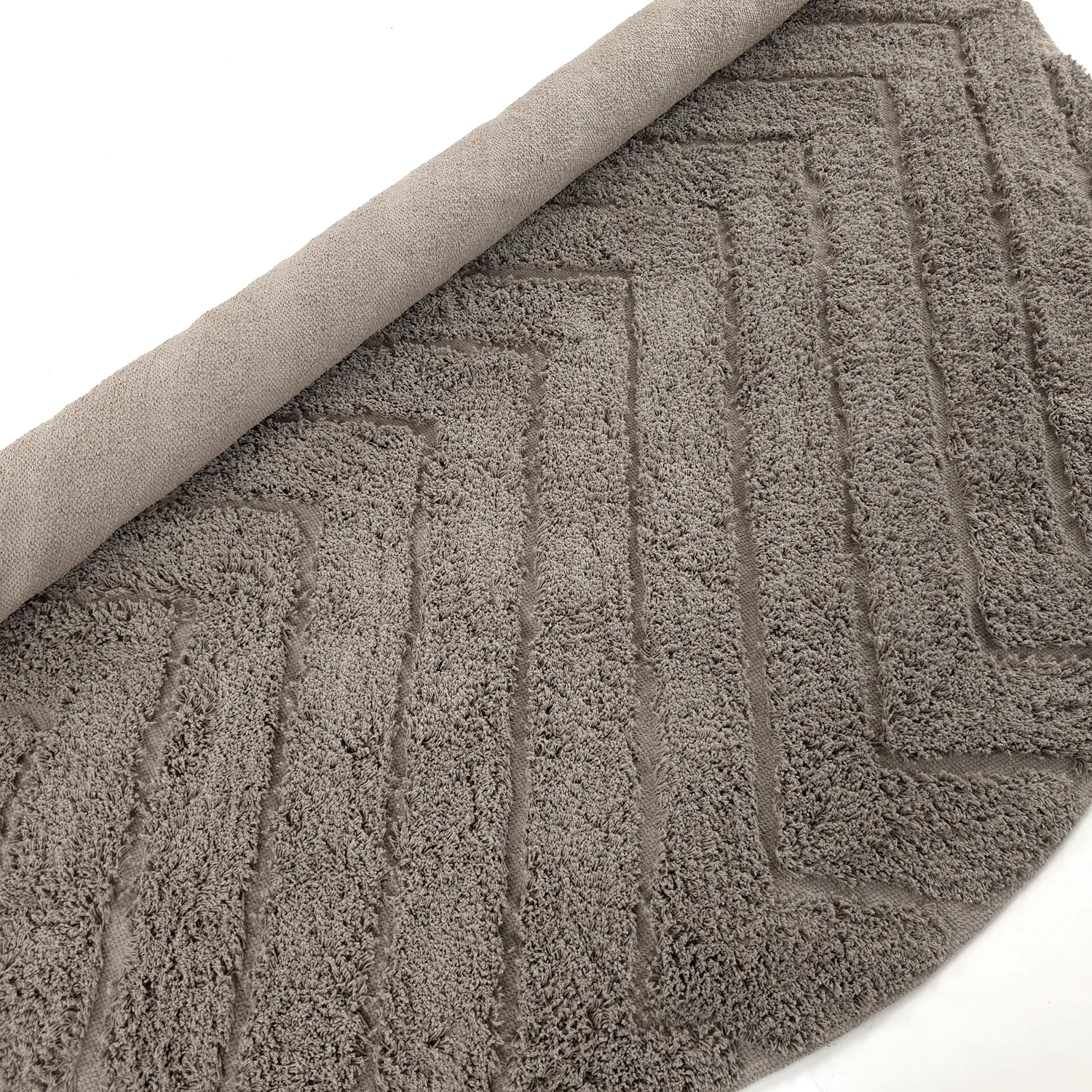 Okrągły dywan - Conara Natural Cotton Shaggy (kolor ciemnoszary)