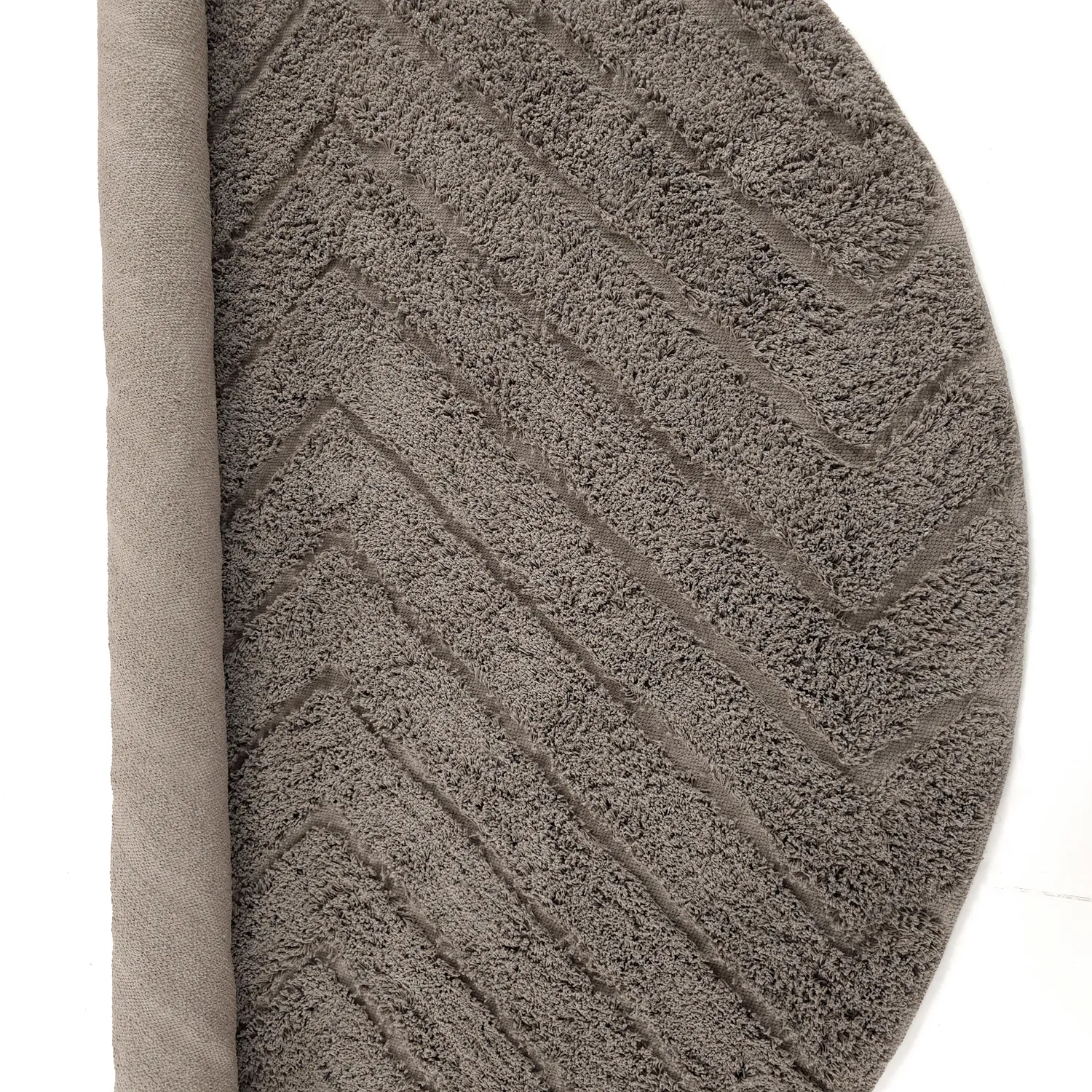 Okrągły dywan - Conara Natural Cotton Shaggy (kolor ciemnoszary)