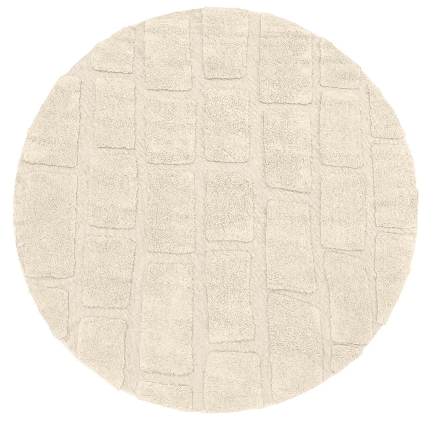 Okrągły dywan - Cyrus Natural Cotton Shaggy (beżowy)