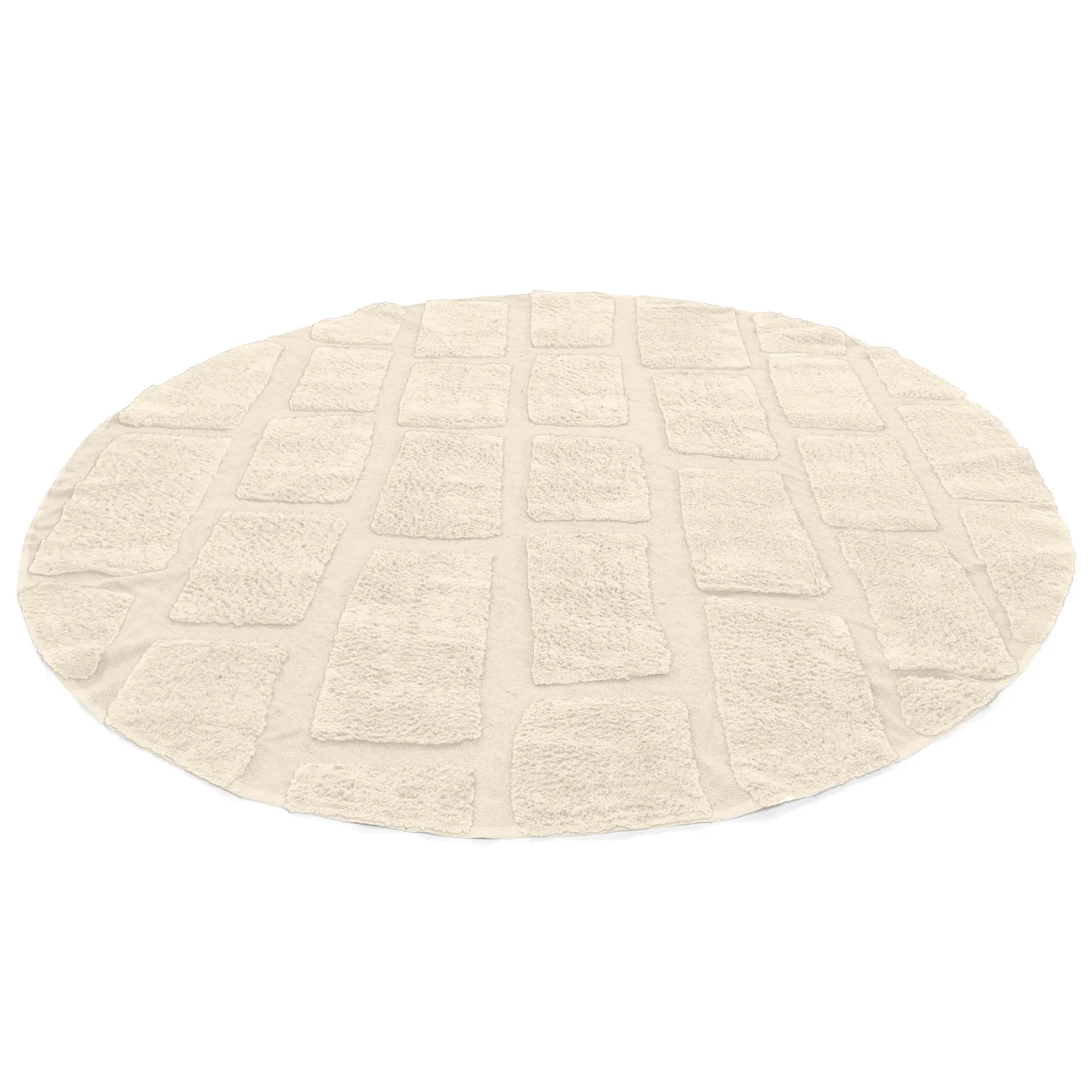 Okrągły dywan - Cyrus Natural Cotton Shaggy (beżowy)
