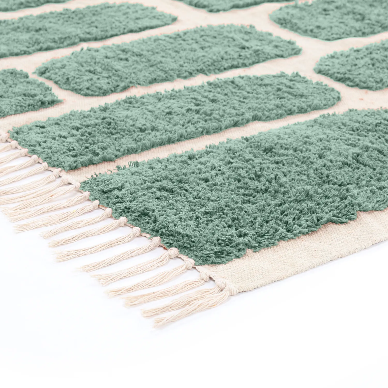 Dywany shaggy - Cyrus Natural Cotton Shaggy (zielony)