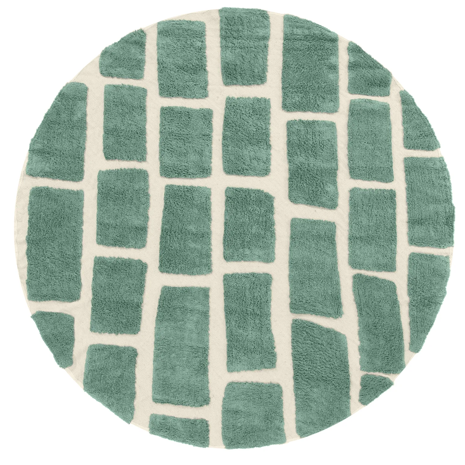 Okrągły dywan - Cyrus Natural Cotton Shaggy (zielony)