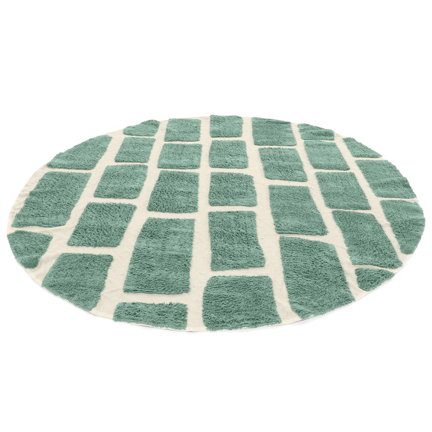 Okrągły dywan - Cyrus Natural Cotton Shaggy (zielony)