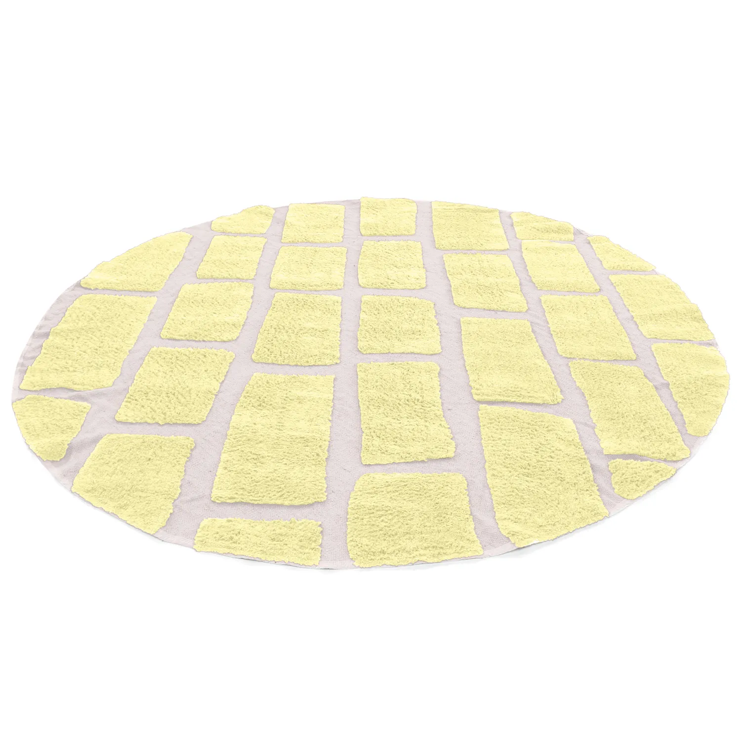 Okrągły dywan - Cyrus Natural Cotton Shaggy (żółty)