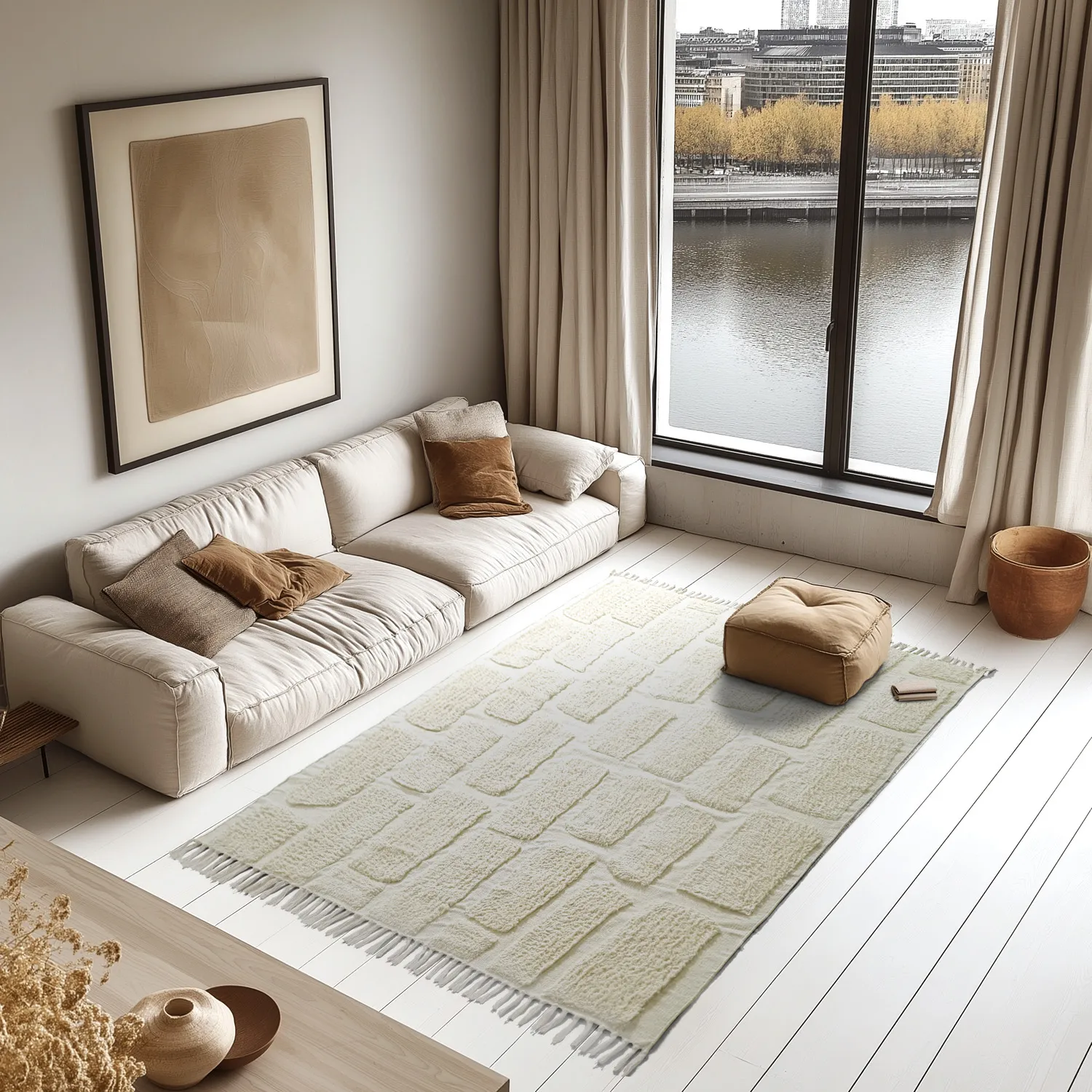 Dywany shaggy - Cyrus Natural Cotton Shaggy (białawy)