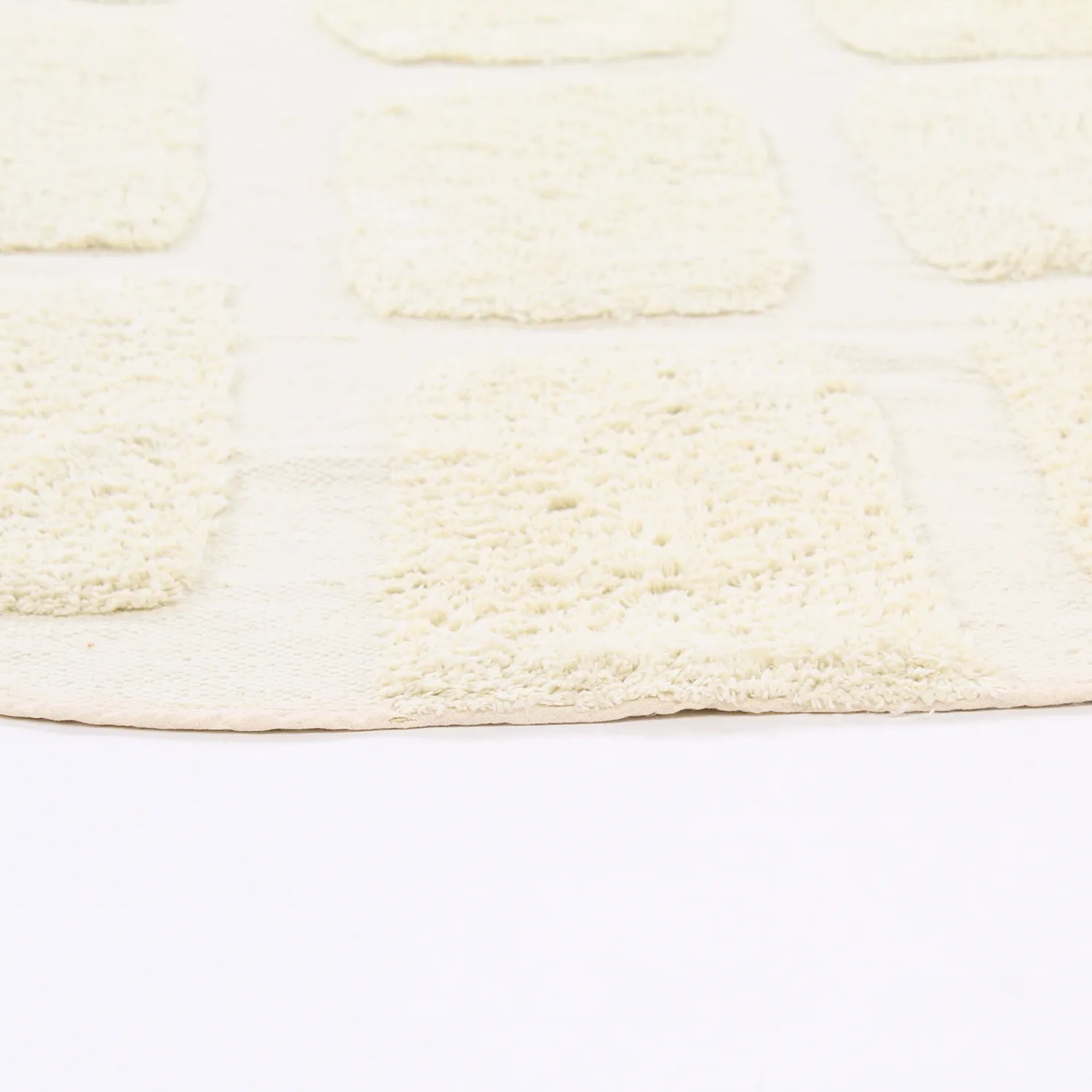 Okrągły dywan - Cyrus Natural Cotton Shaggy (białawy)