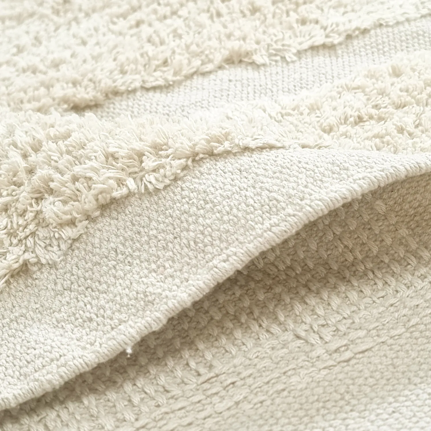 Okrągły dywan - Cyrus Natural Cotton Shaggy (białawy)
