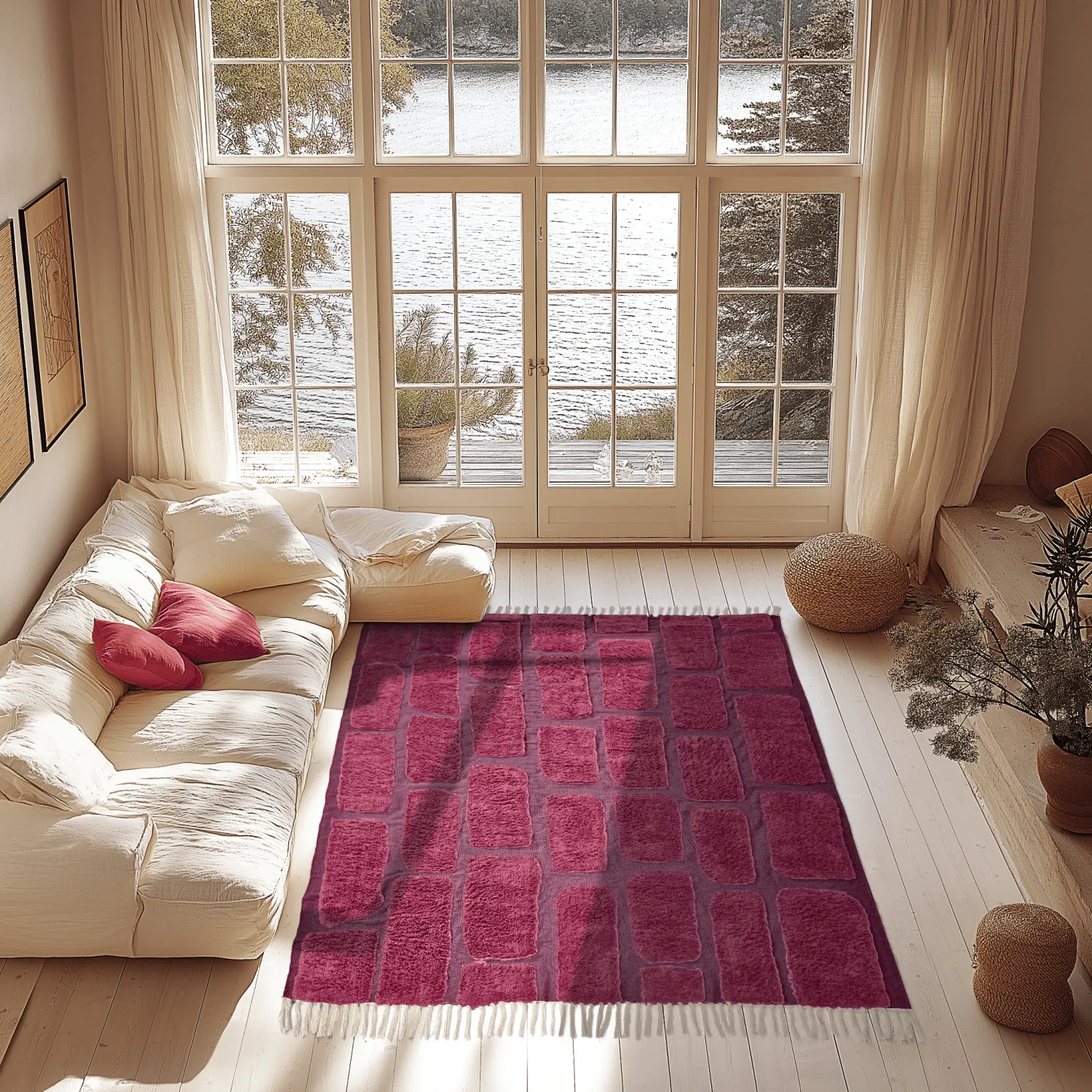 Dywany shaggy - Cyrus Natural Cotton Shaggy (czerwony)