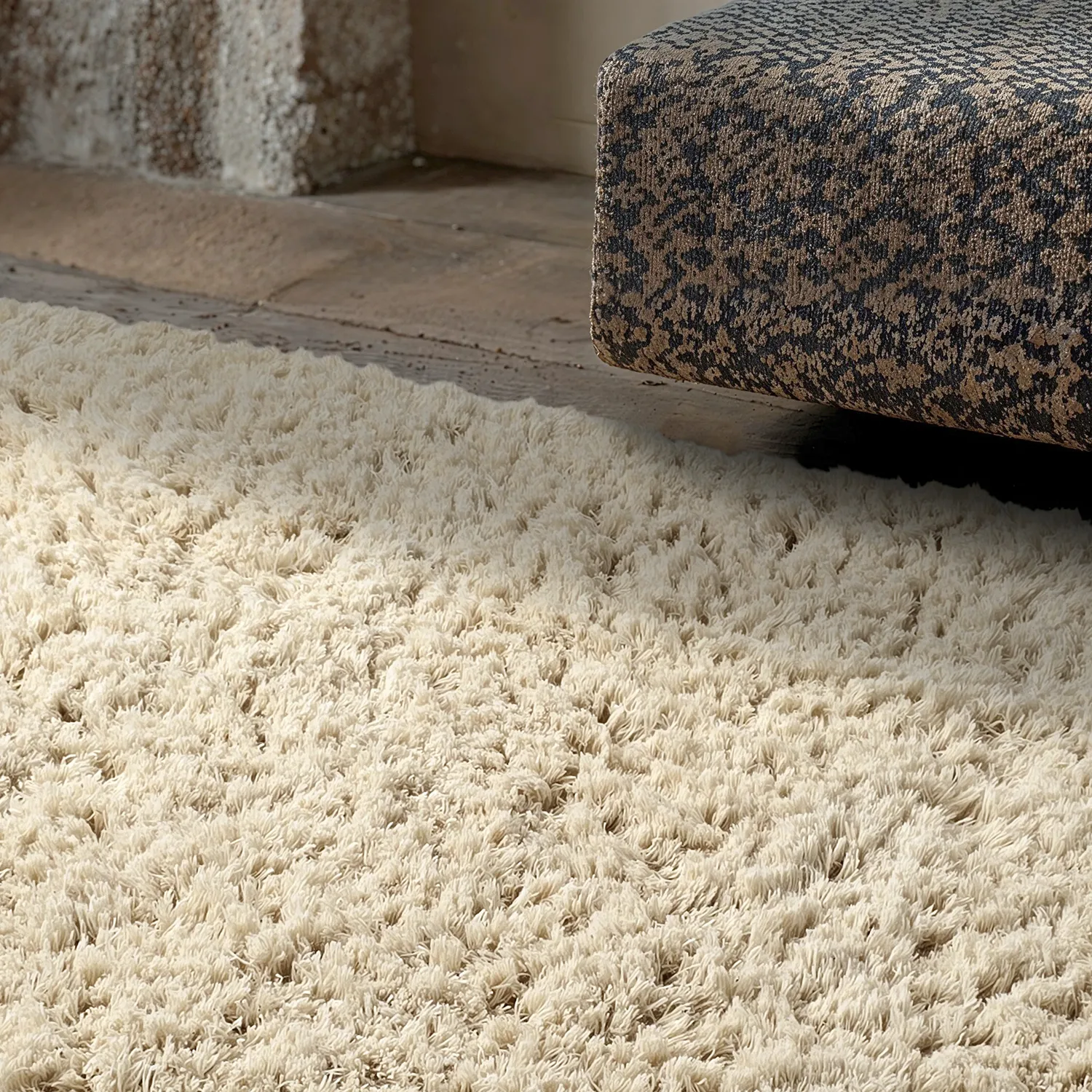 Dywany shaggy - Fassale Hand Woven Wool Shaggy (krem)