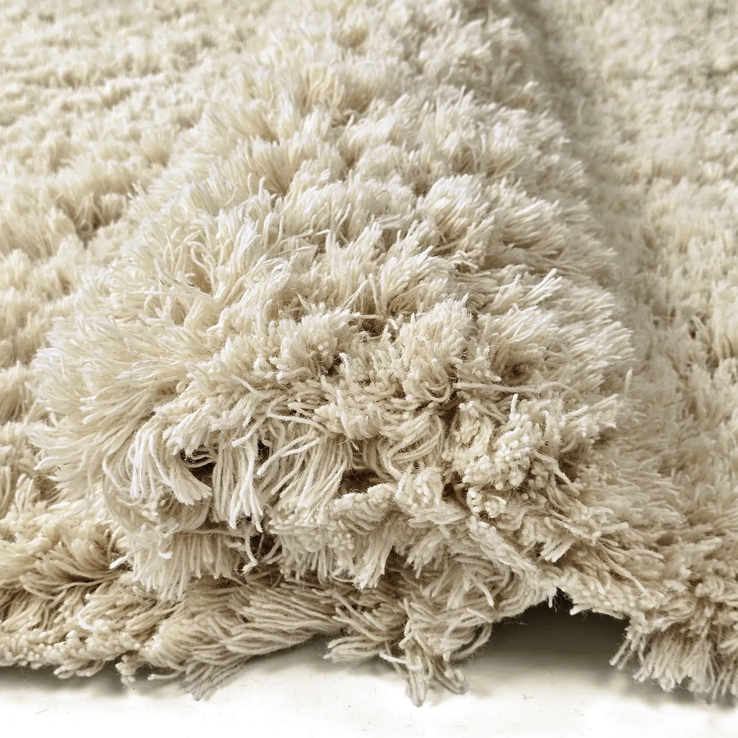 Dywany shaggy - Fassale Hand Woven Wool Shaggy (krem)